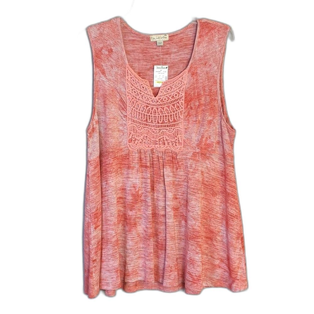 Live and Let Live Red Sleeveless Blouse Tank Women's XL NWT